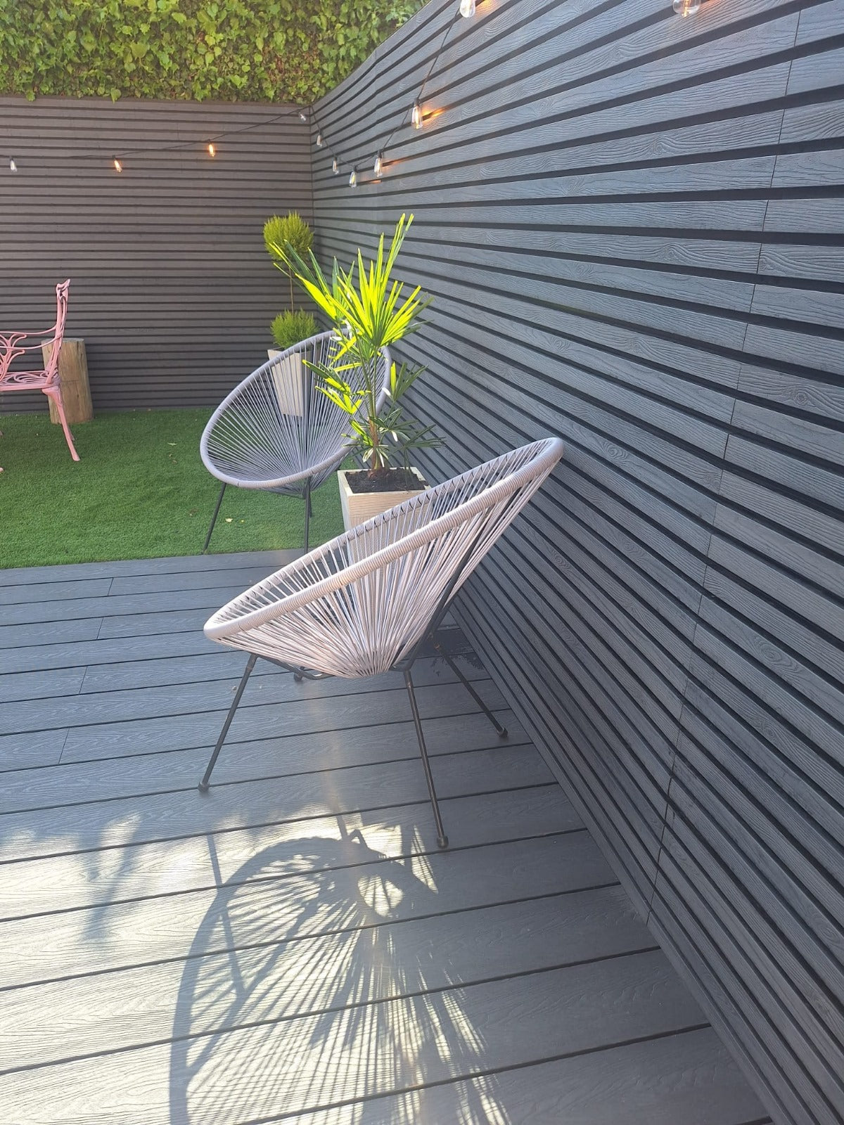 Grey Composite Cladding Slatted Design - 2.5m